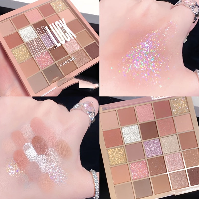 25 Colors Earth Color Makeup Long Lasting Waterproof Sweat Proof Glitter Eyeshadow Easy To Apply Make Up Gift Set