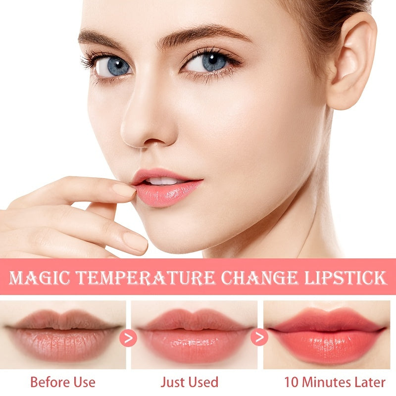 Long-Lasting Temperature-Activated Lipstick Set With Moisturizing Lip Balm - Changing Colors With Magic Valentine's Day Gifts