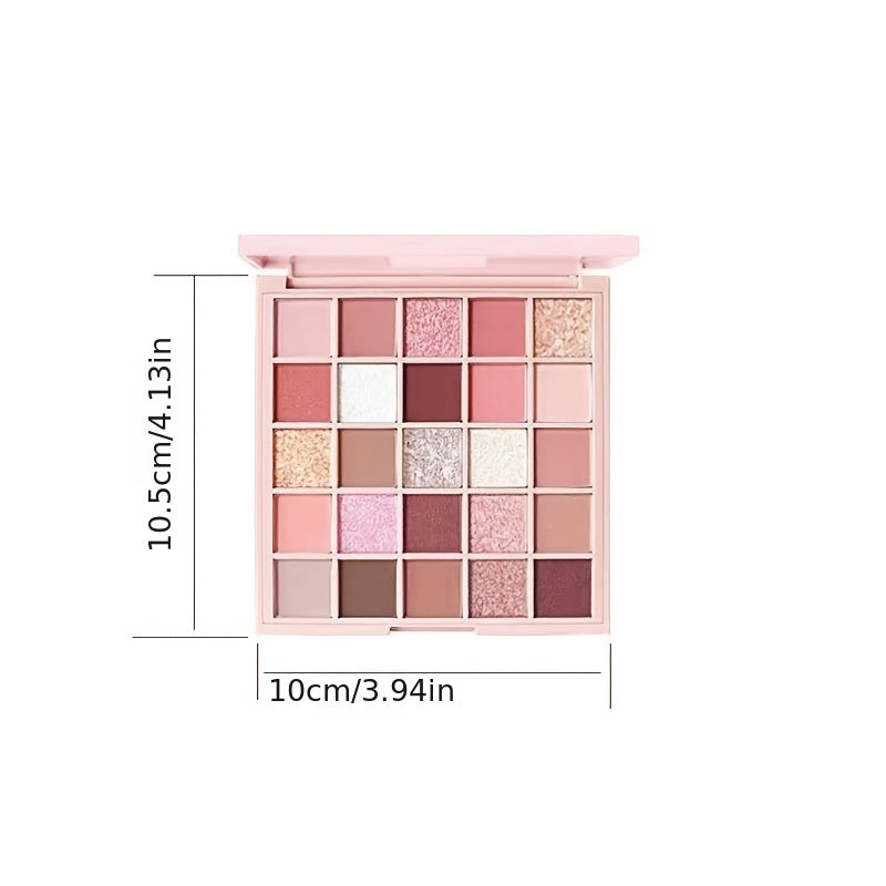 25 Colors Earth Color Makeup Long Lasting Waterproof Sweat Proof Glitter Eyeshadow Easy To Apply Make Up Gift Set
