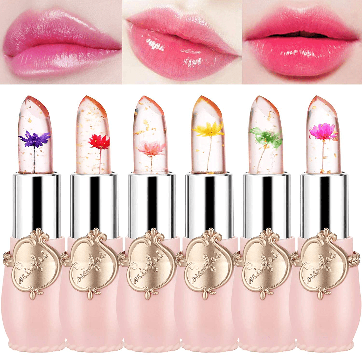 6 Pcs Moisturizing Temperature Changing Jelly Lipstick - Long Lasting Nourishing Lip Balm With Peach Flavor Valentine's Day Gifts