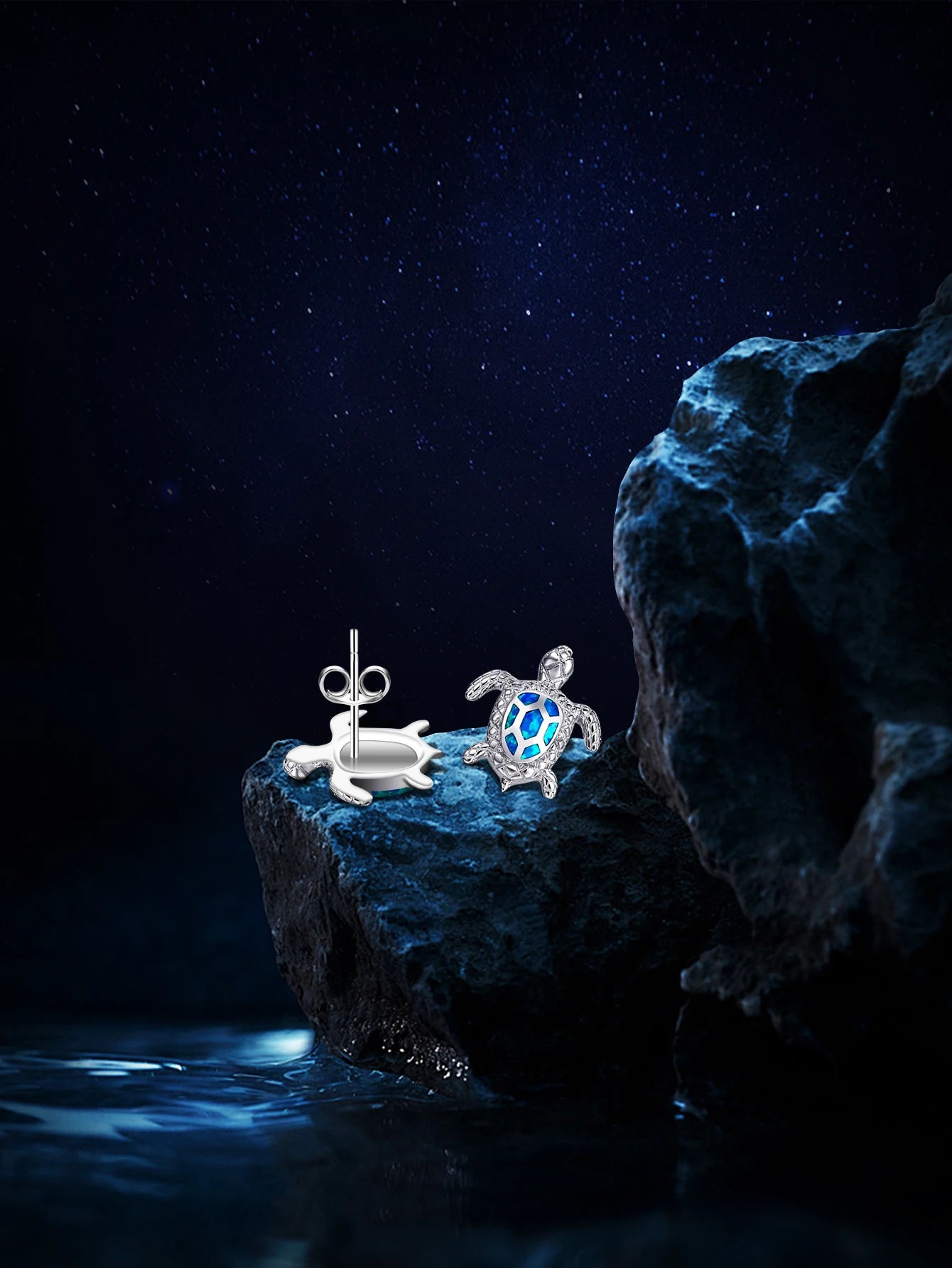 Fine Jewelry Ocean Animal Cute Turtle Stud Earring 925 Sterling Silver Sea Turtle Turquoise VVS Moissanite Stud Earrings