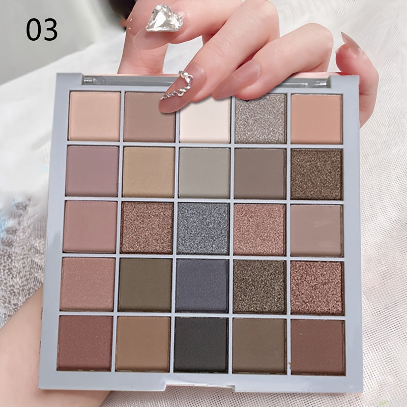 25 Colors Earth Color Makeup Long Lasting Waterproof Sweat Proof Glitter Eyeshadow Easy To Apply Make Up Gift Set