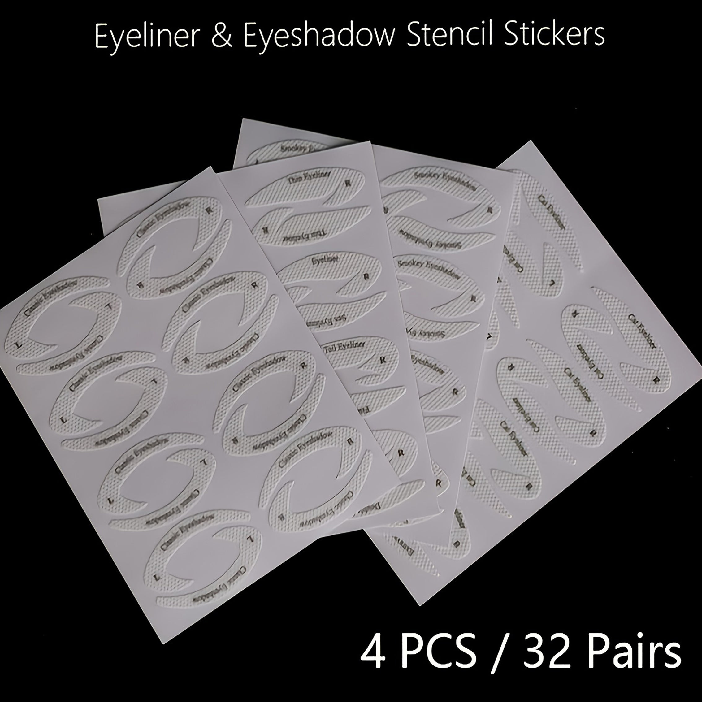 32Pairs Eyeliner Eyeshadow Sticker Stencils Kit For Eyes, Cat Eyeliner Stencil Pads Non-Woven Materials Eye Shadow Eyeliner Stencil For Beginners Makeup Tool