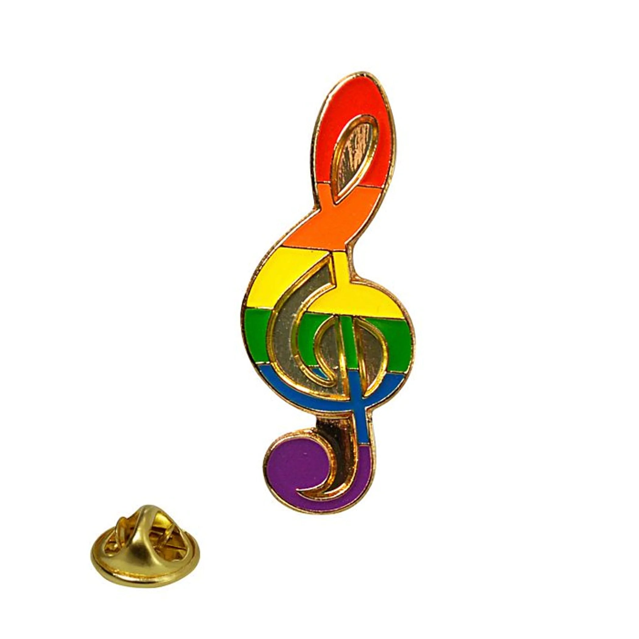 TD Fashion Hoop Earrings Rainbow Note Lapel Pin Unique and Colorful Accessory