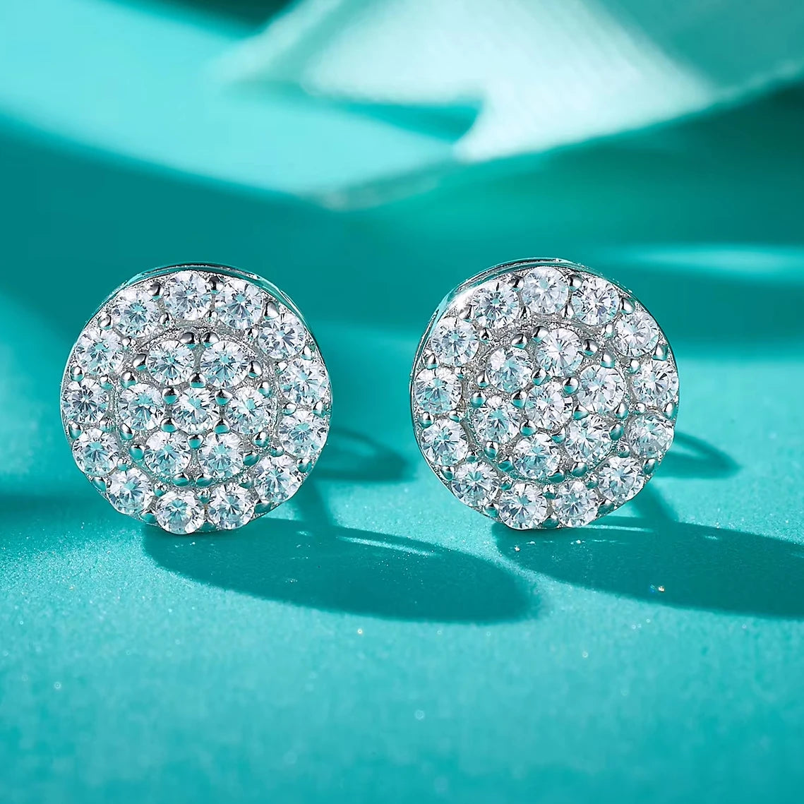 Wholesale Lab Grown Diamond Earrings Rhodium S925 Sterling Silver Luxury VVS Moissanite Round Women Stud Earrings