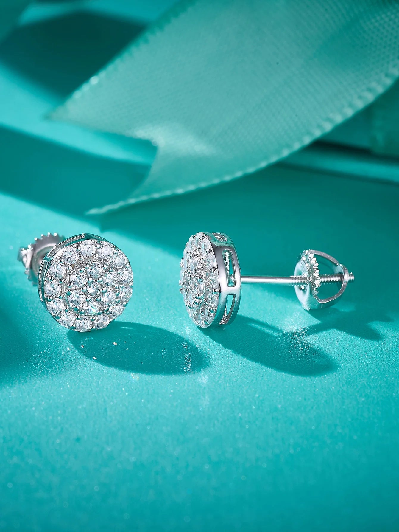 Wholesale Lab Grown Diamond Earrings Rhodium S925 Sterling Silver Luxury VVS Moissanite Round Women Stud Earrings