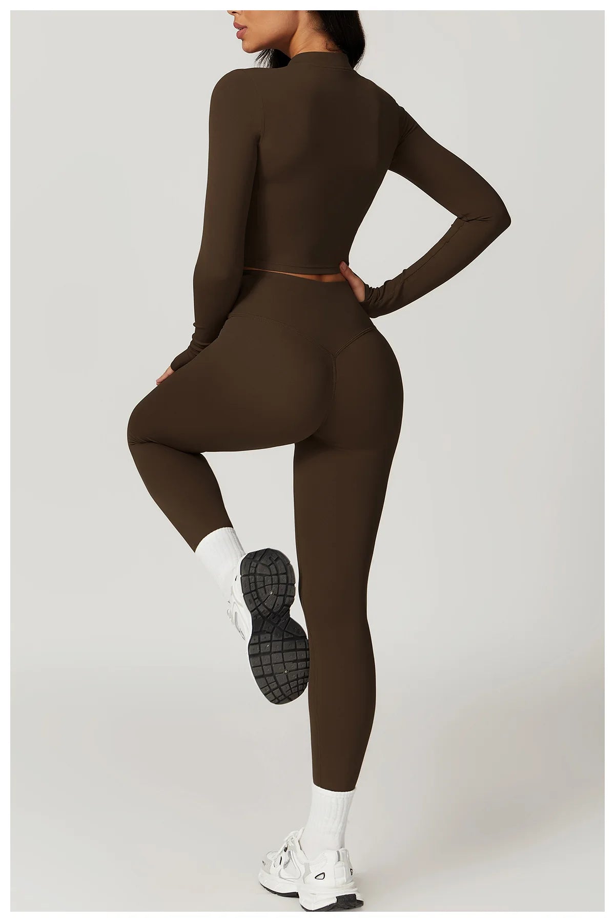 Workout Outfit Active Wear 3 Pieces Workout Clothes For Women Sports Bra High Waist Gym Leggings Long-Sleeved Fitness Sportswear