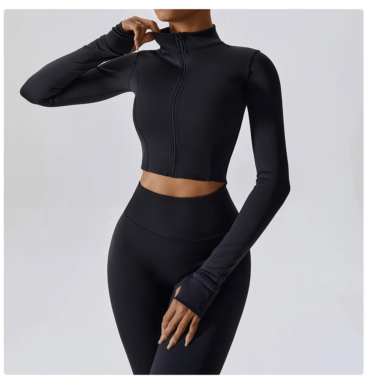 Workout Outfit Active Wear 3 Pieces Workout Clothes For Women Sports Bra High Waist Gym Leggings Long-Sleeved Fitness Sportswear