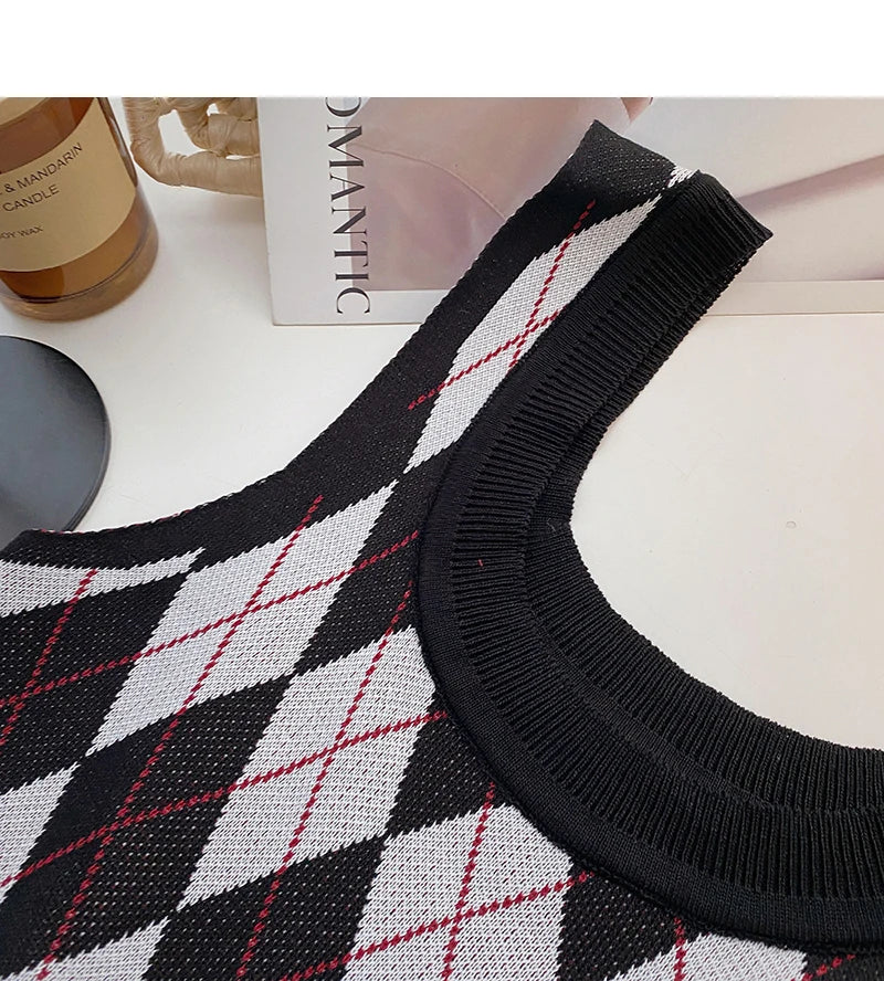 HELIAR Women Plaid Tank Tops Backless Cute Camis Female Crop Tops Knitted Tops Women Crop Tank Tops 2025 Summer