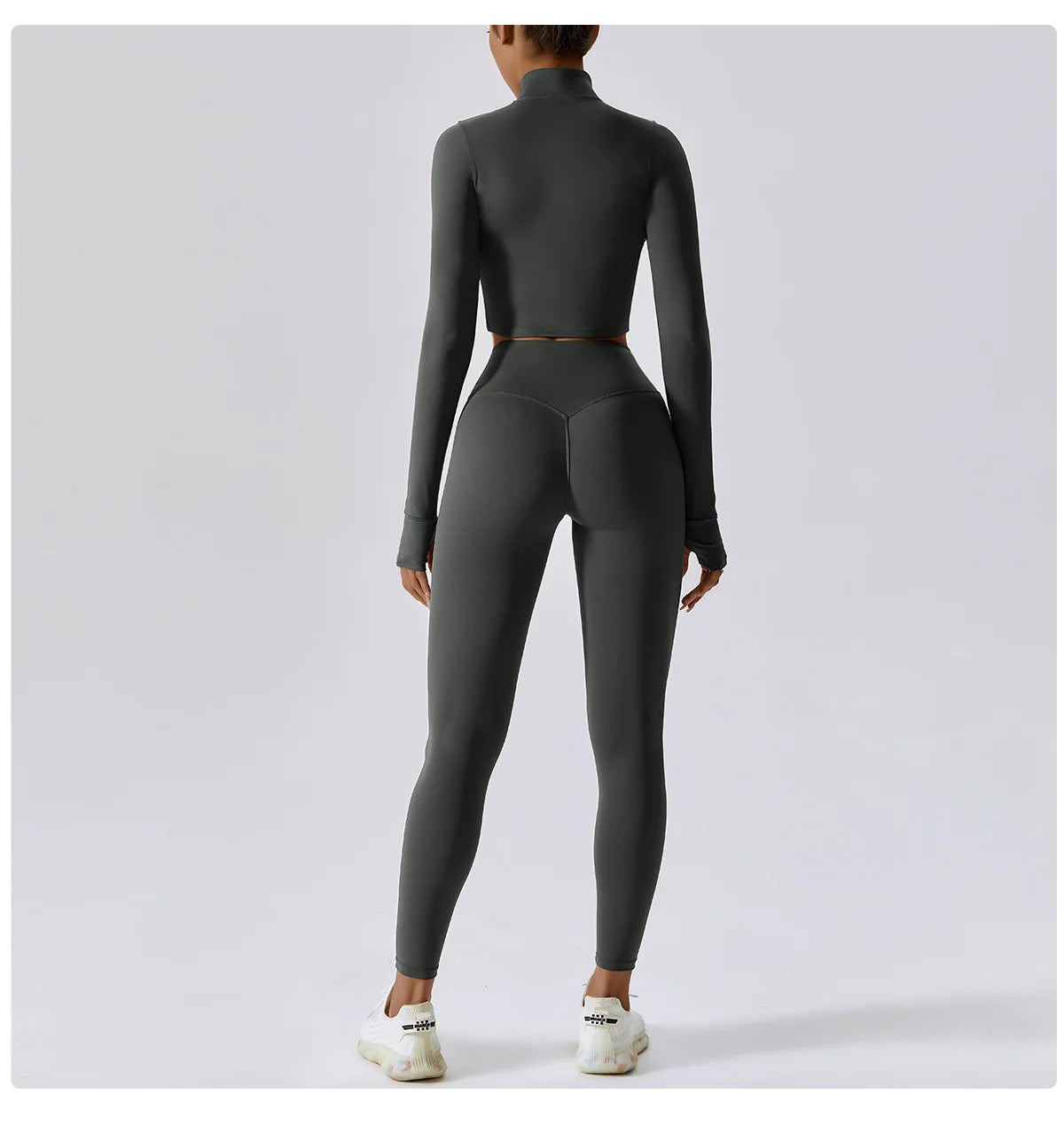 Workout Outfit Active Wear 3 Pieces Workout Clothes For Women Sports Bra High Waist Gym Leggings Long-Sleeved Fitness Sportswear